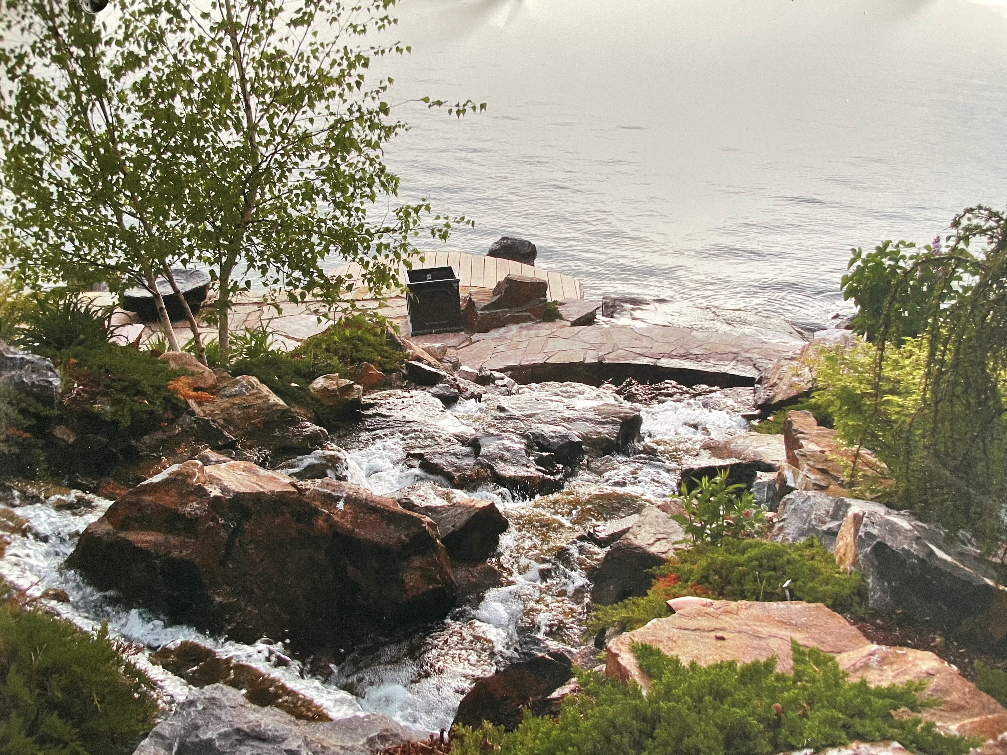 Waterfall & Stone Bridge